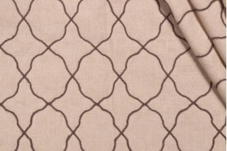 Valiant Fabrics Windsor Embroidered Drapery Fabric in Graphite