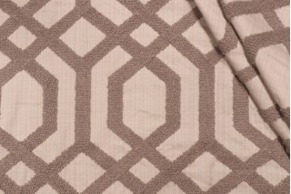 Valiant Fabrics Tao Embroidered Drapery Fabric in Pewter