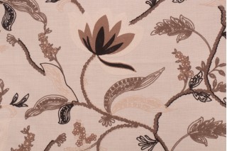 Valiant Fabrics Monica Embroidered Drapery Fabric in Earth