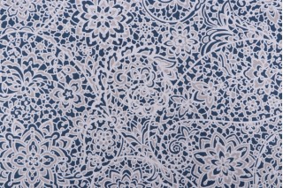 Magnolia Home Stella Printed Cotton Drapery Fabric in Navy