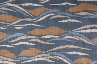 Robert Allen Lotus Hills Printed Cotton Drapery Fabric in Slate