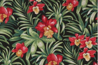 Richloom Turcotte Printed Polyester Outdoor Fabric in Onyx