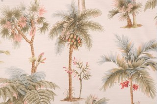 Kaufmann Palmaverde Printed Cotton Drapery Fabric in Sandstone
