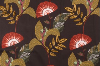Stof France Alexine Printed Cotton Drapery Fabric in Terracotta