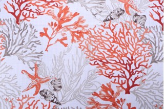 Stof France Quiberon Printed Cotton Drapery Fabric in Corail