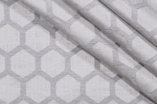 Valiant Fabrics Hive Damask Decorator Fabric in Silver 