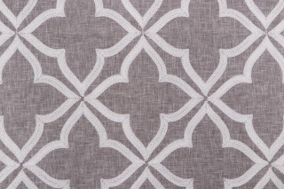 Valiant Fabrics Deco Embroidered Drapery Fabric in Grey 