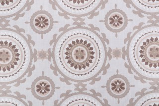 Valiant Fabrics Zanzibar Embroidered Drapery Fabric in Natural 
