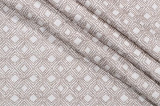 Valiant Fabrics Stitch Embroidered Drapery Fabric in Vanilla 