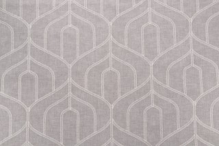 Valiant Fabrics Gemini Embroidered Drapery Fabric in Husk 