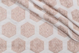 Valiant Fabrics Lane Embroidered Drapery Fabric in Natural 