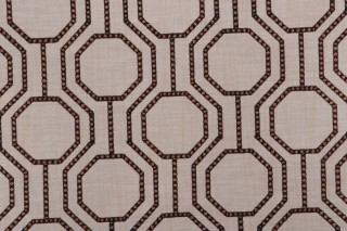 Valiant Fabrics Jianna Embroidered Drapery Fabric in Linen 