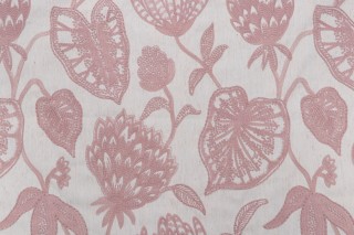 Valiant Fabrics Greer Embroidered Drapery Fabric in Blush 