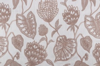 Valiant Fabrics Greer Embroidered Drapery Fabric in Vanilla 
