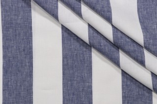 Lino Textiles Montauk Woven Linen Decorator Fabric in Indigo 