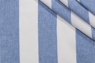 Lino Textiles Montauk Woven Linen Decorator Fabric in Blue 