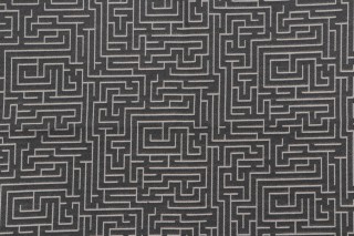Puzzled Woven Upholstery Fabric in Steel
