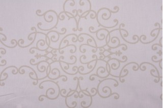 Robert Allen Soft Scrolls Printed Cotton Drapery Fabric in Birch