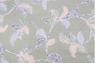 Robert Allen Rosemaling Printed Cotton Drapery Fabric in Grassland