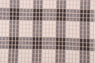 Waverly Cozy Plaid Chenille Upholstery Fabric in Domino