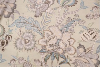 Kaufmann Mayleen Printed Cotton Drapery Fabric in Mineral