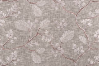 Valiant Fabrics Judas Semi-Sheer Embroidered Drapery Fabric in Linen