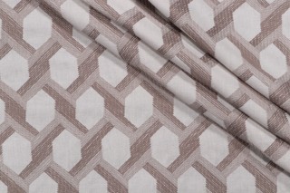 Valiant Fabrics Lexicon Embroidered Drapery Fabric in Parchment