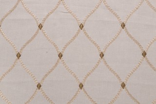 Ricamo Embroidered Drapery Fabric in Ecru