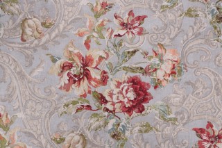 Waverly Fresco Flourish Printed Cotton Drapery Fabric in Jewel