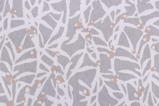 PK Lifestyles Origami Branch Printed Cotton Drapery Fabric in Platinum