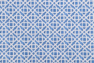 PK Lifestyles Retrace Printed Cotton Drapery Fabric in Aegean 