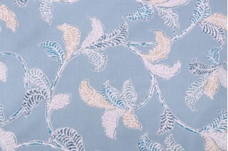 Robert Allen Rosemaling Printed Cotton Drapery Fabric in Coldspring