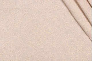 Valiant Fabrics Alpine Embroidered Drapery Fabric in Beige