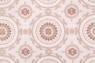 Valiant Fabrics Zanzibar Embroidered Drapery Fabric in Natural