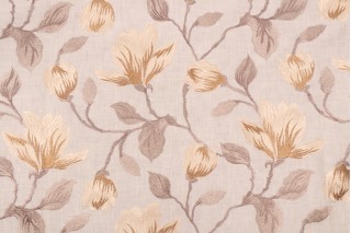 Valiant Fabrics Lindsey Embroidered Drapery Fabric in Cream