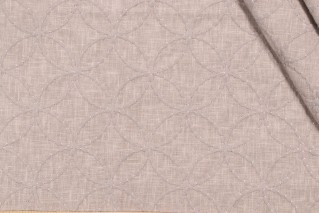 Valiant Fabrics Cycle Embroidered Drapery Fabric in Platinum