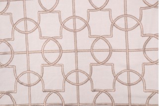 Valiant Fabrics Julian Embroidered Drapery Fabric in Platinum