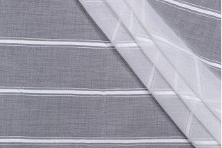 Heritage Fabrics Ashworth Sheer Drapery Fabric in Winter White