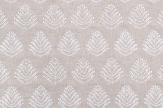 PK Lifestyles Royal Fern Embroidered Drapery Fabric in Papyrus