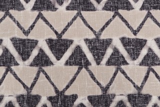 PK Lifestyles Farahan Geo Printed Chenille Upholstery Fabric in Nightfall 