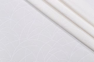 PK Lifestyles Curvature Embroidered Velveteen Decorator Fabric in Snow 