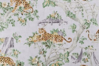 P Kaufmann Lazy Days Printed Cotton Twill Drapery Fabric in Clay
