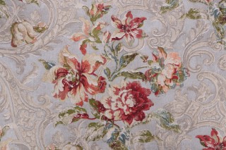 Waverly Fresco Flourish Printed Cotton Drapery Fabric in Jewel