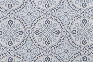 Belle Maison Suzani Printed Drapery Fabric in Denim
