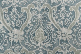 PK Lifestyles Sarasa Printed Linen Blend Drapery Fabric in Lagoon 