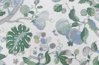 P Kaufmann Harmony Printed Cotton Drapery Fabric in Lagoon 