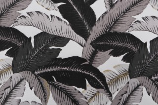 Tommy Bahama Swaying Palms Printed Polyester Outdoor Fabric in Onyx 