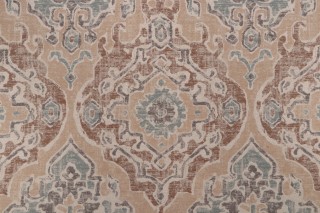 Waverly Izmir Rug Woven Upholstery Fabric in Nutmeg 