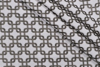 Kaufmann Trellis Embroidered Drapery Fabric in Graphite 