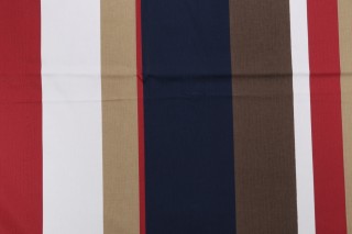 Old World Weavers Melker Printed Cotton Drapery Fabric in Red/Tan/Brown/Navy for Scalamandre